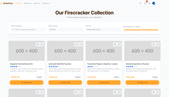 E-commerce Platform Montage: Product Listing, Detail, Wishlist