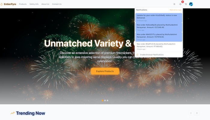 Customer Communication Mockup: Notification, Contact Page